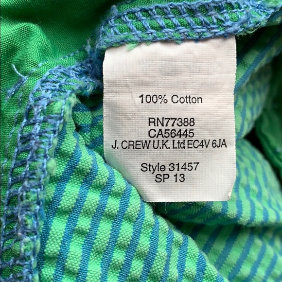 J Crew Seersucker Green and Blue Shorts (6) - Picture 5 of 5